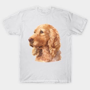 English Cocker Spaniel Watercolor Art T-Shirt